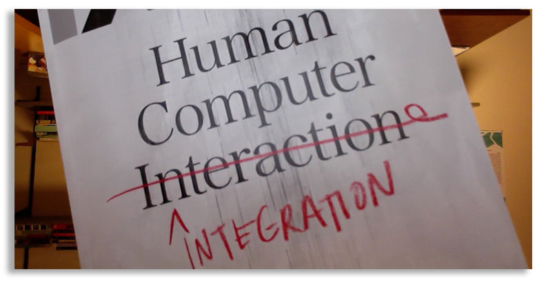 Photograph of the front cover of Interactions, Nov-Dec 2016 issue, with the word interaction scratched out and replaced with the word integration