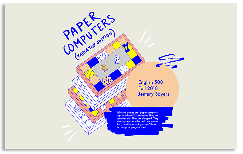Poster for English 508, "Paper Computers"
